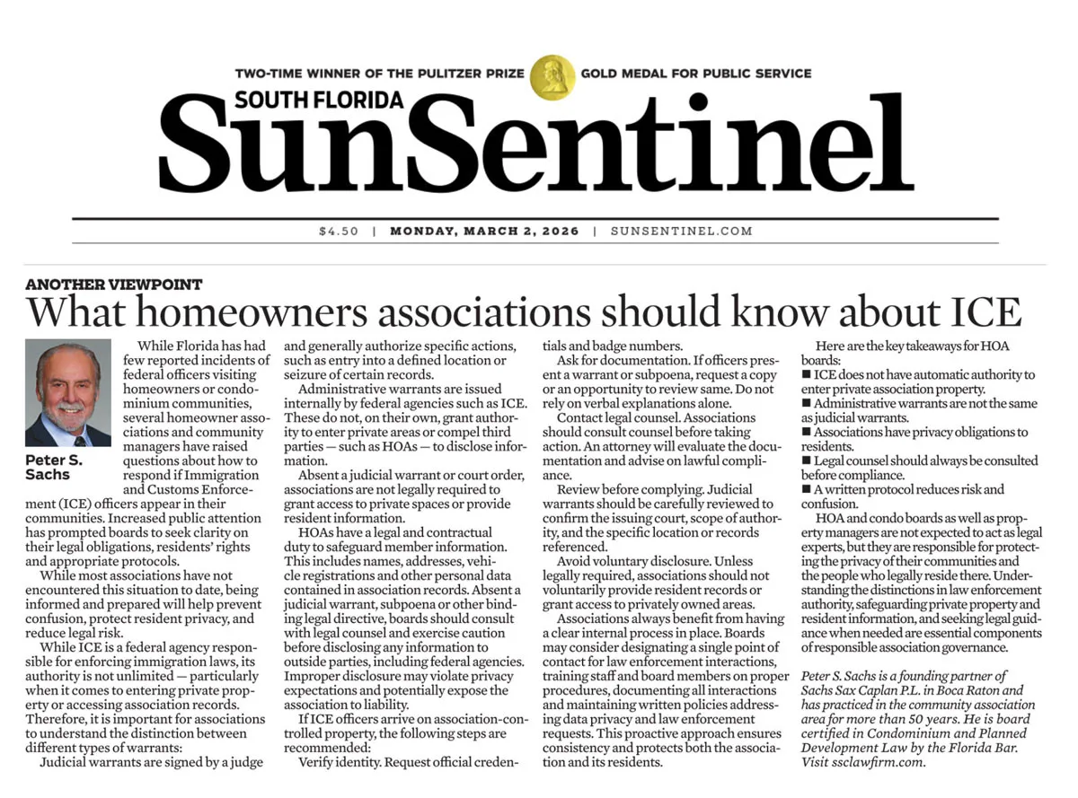 What homeowners associations should know about ICE