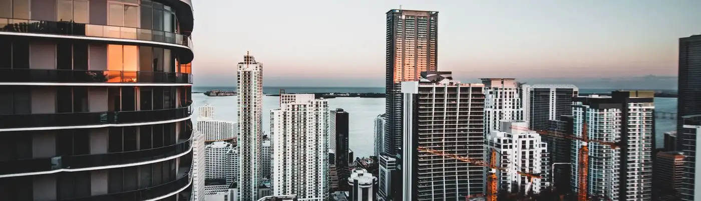 Construction cranes over a Florida high-rise